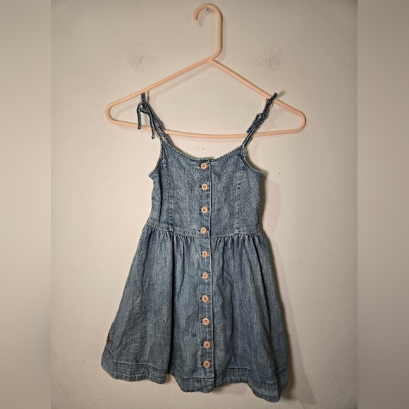 Polo Ralph Lauren Girls 4T Adjustable Spaghetti Strap Button Up Denim Dress - Picture 1 of 8